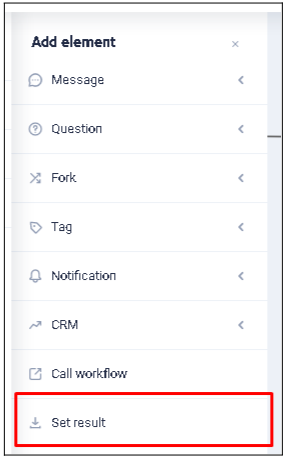 Set result