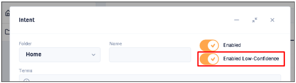 Enabled Low-Confidence checkbox